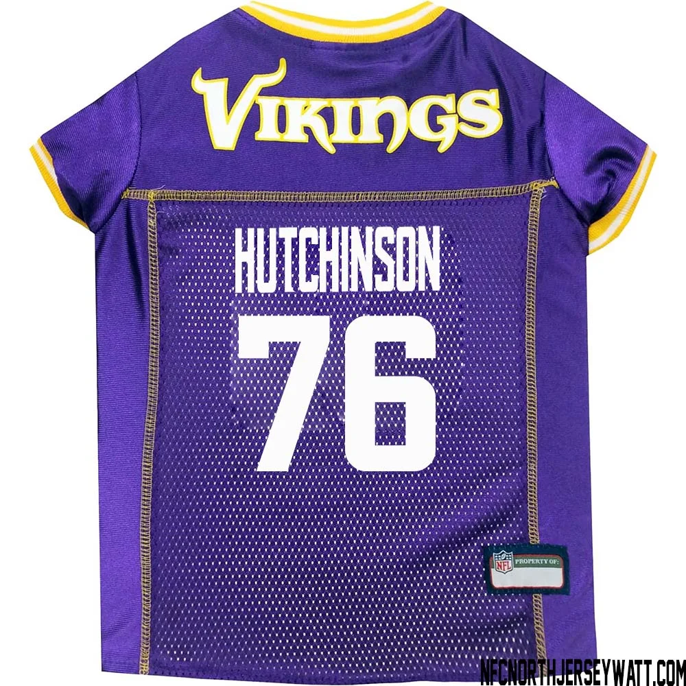 Steve Hutchinson No 76 Purple Minnesota Vikings Dog Jersey 1