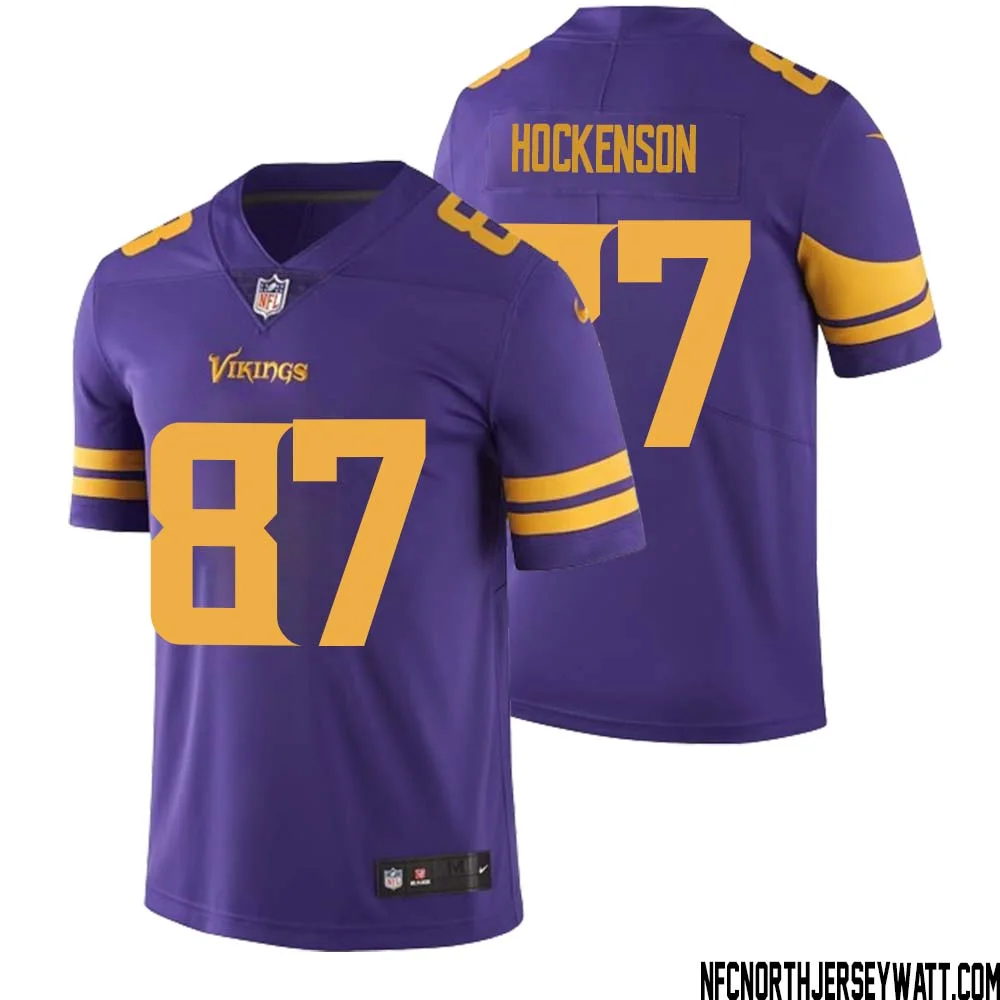 T.J. Hockenson No 87 Men Purple Minnesota Vikings Color Rush Vapor Untouchable Limited Jersey 1