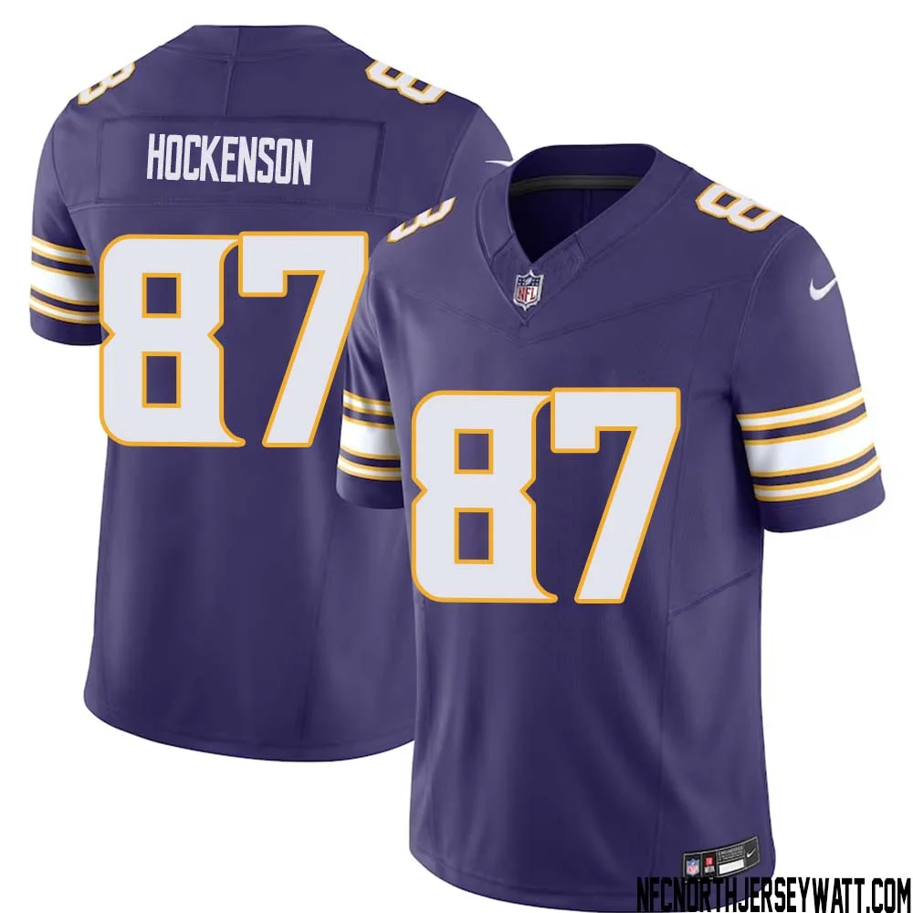 T.J. Hockenson No 87 Mens Purple Minnesota Vikings Vapor F.U.S.E. Limited Jersey
