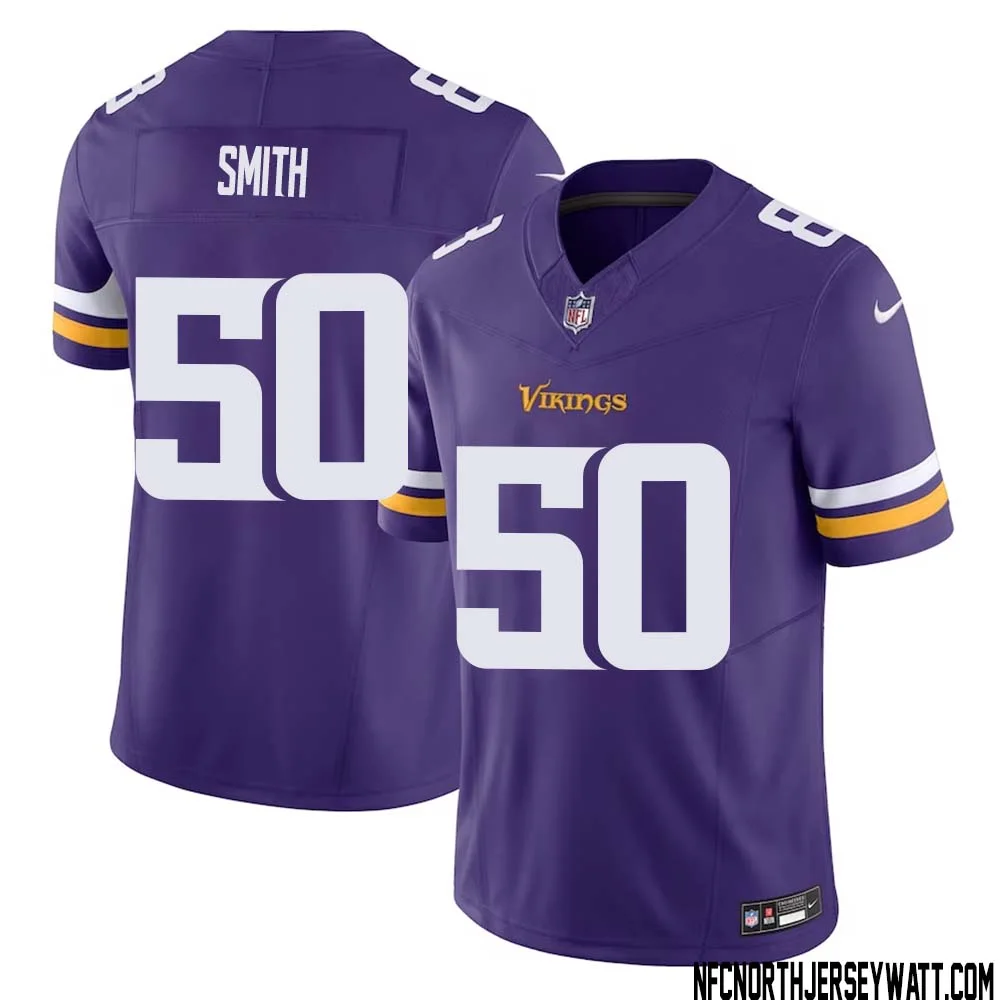 T.J. Smith No 50 Men Purple Minnesota Vikings Vapor F.U.S.E. Limited Jersey 1