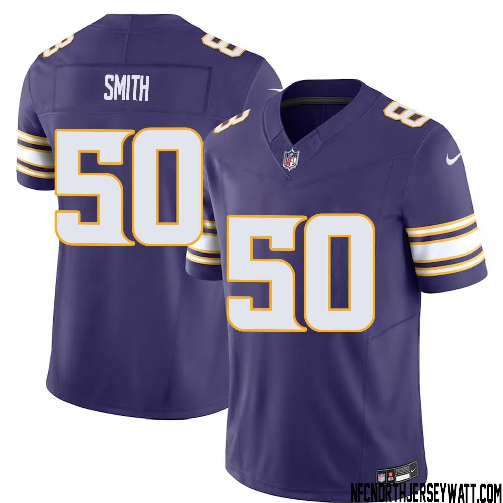 T.J. Smith No 50 Mens Purple Minnesota Vikings Vapor F.U.S.E. Limited Jersey