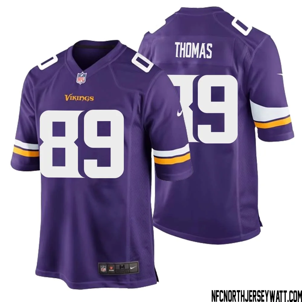 Thayer Thomas No 89 Minnesota Vikings Game Jersey Court Purple for Mens