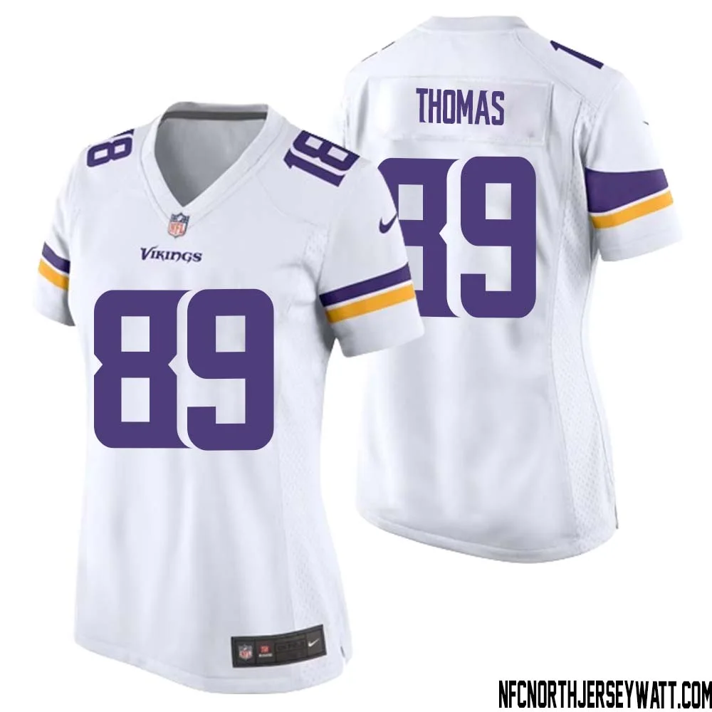 Thayer Thomas No 89 Women White Minnesota Vikings Game Player Away Jersey 1