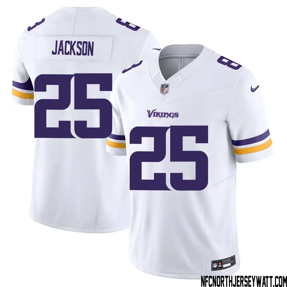 Theo Jackson No 25 Men White Minnesota Vikings Vapor F.U.S.E. Limited Jersey