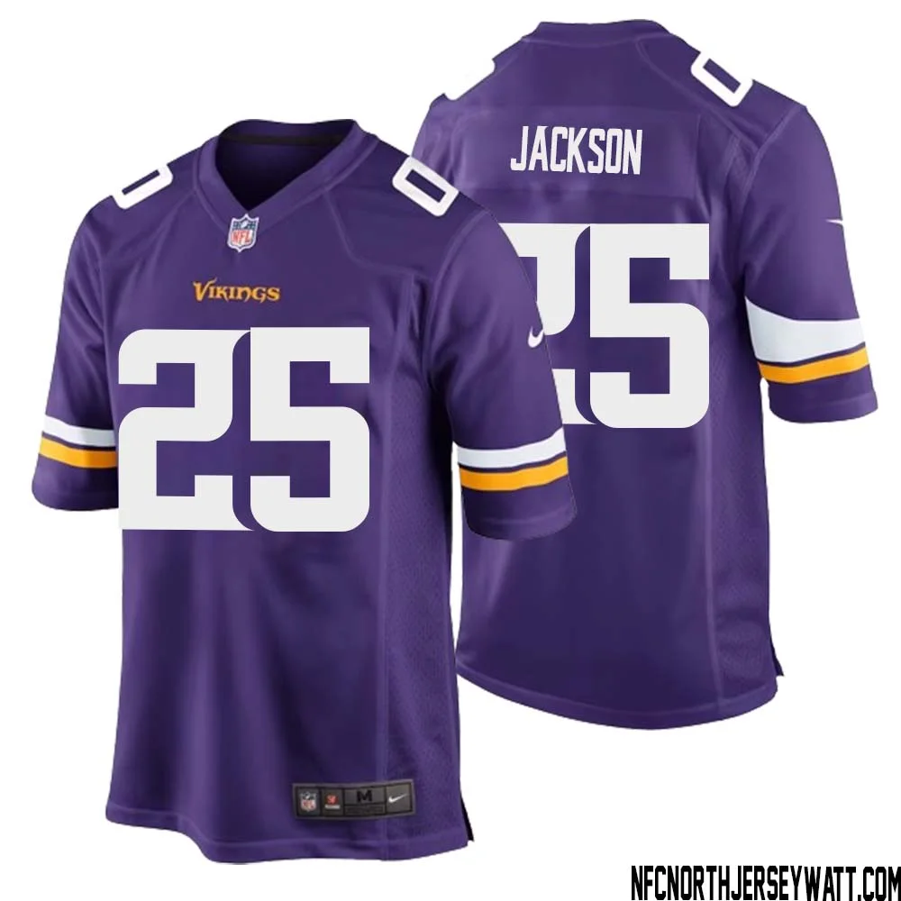 Theo Jackson No 25 Minnesota Vikings Game Jersey Court Purple for Mens