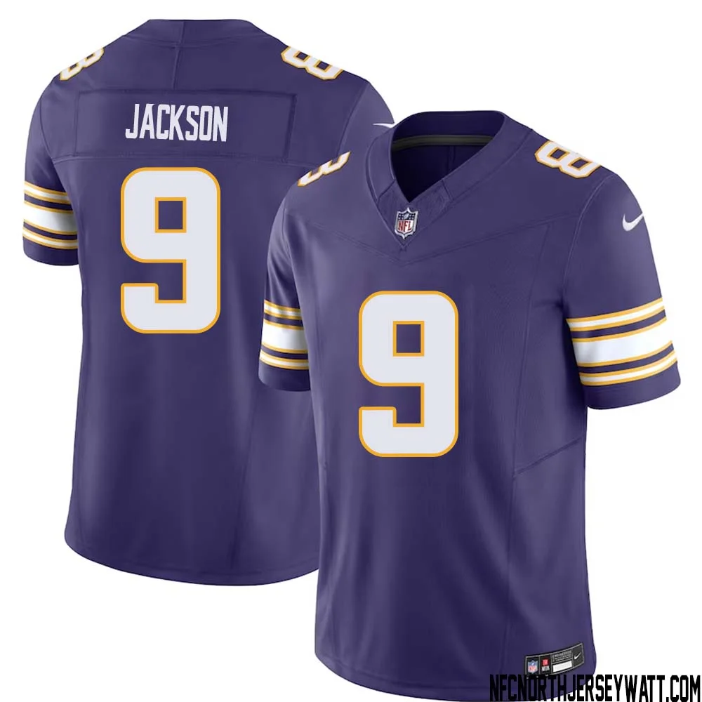 Trishton Jackson No 9 Mens Purple Minnesota Vikings Vapor F.U.S.E. Limited Jersey 1