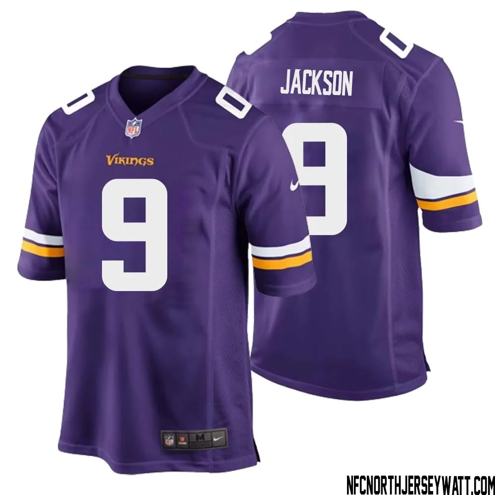 Trishton Jackson No 9 Minnesota Vikings Game Jersey Court Purple for Mens 1