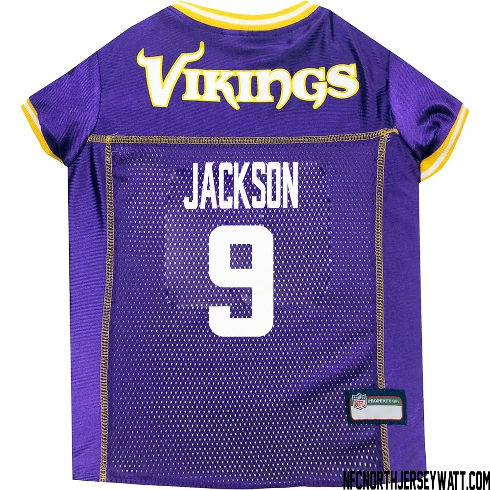 Trishton Jackson No 9 Purple Minnesota Vikings Dog Jersey 1