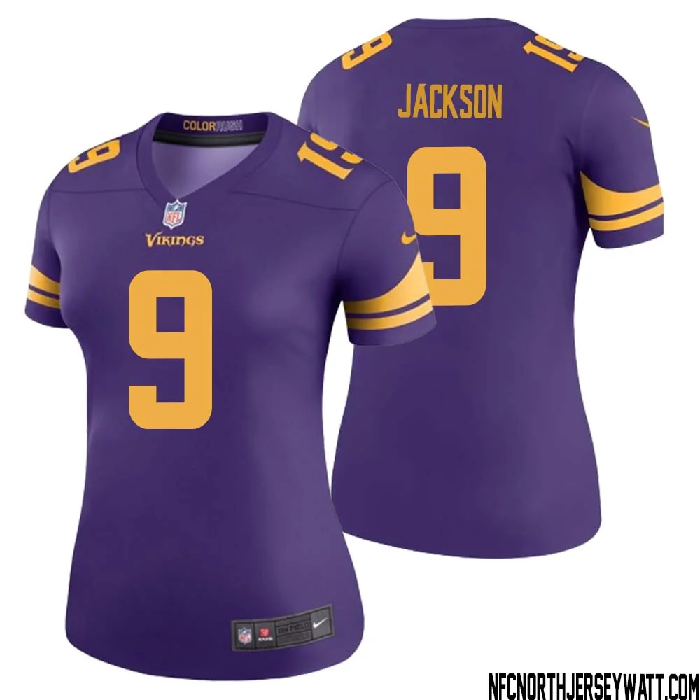 Trishton Jackson No 9 Women Purple Minnesota Vikings Color Rush Vapor Untouchable Limited Jersey 1