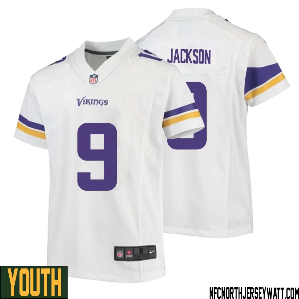 Trishton Jackson No 9 Youth White Minnesota Vikings Game Player Away Jersey