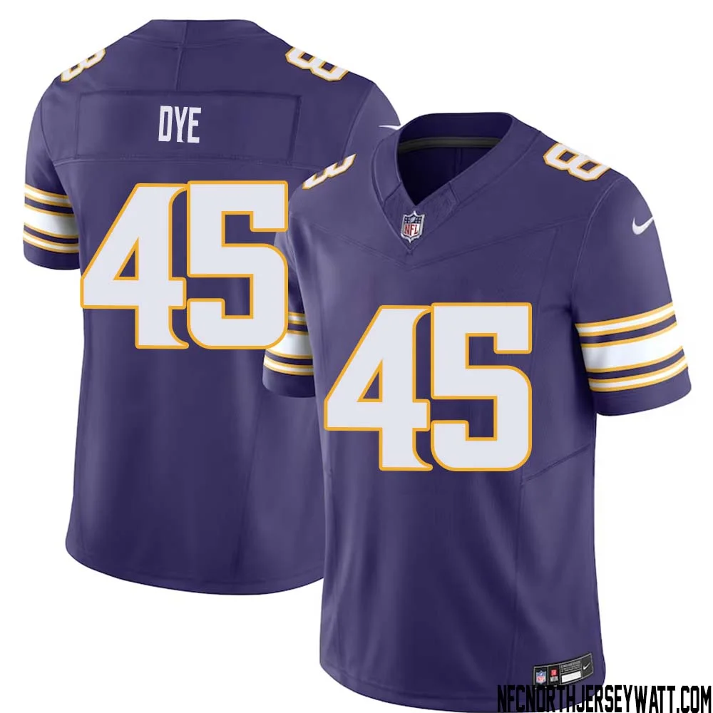 Troy Dye No 45 Mens Purple Minnesota Vikings Vapor F.U.S.E. Limited Jersey 1