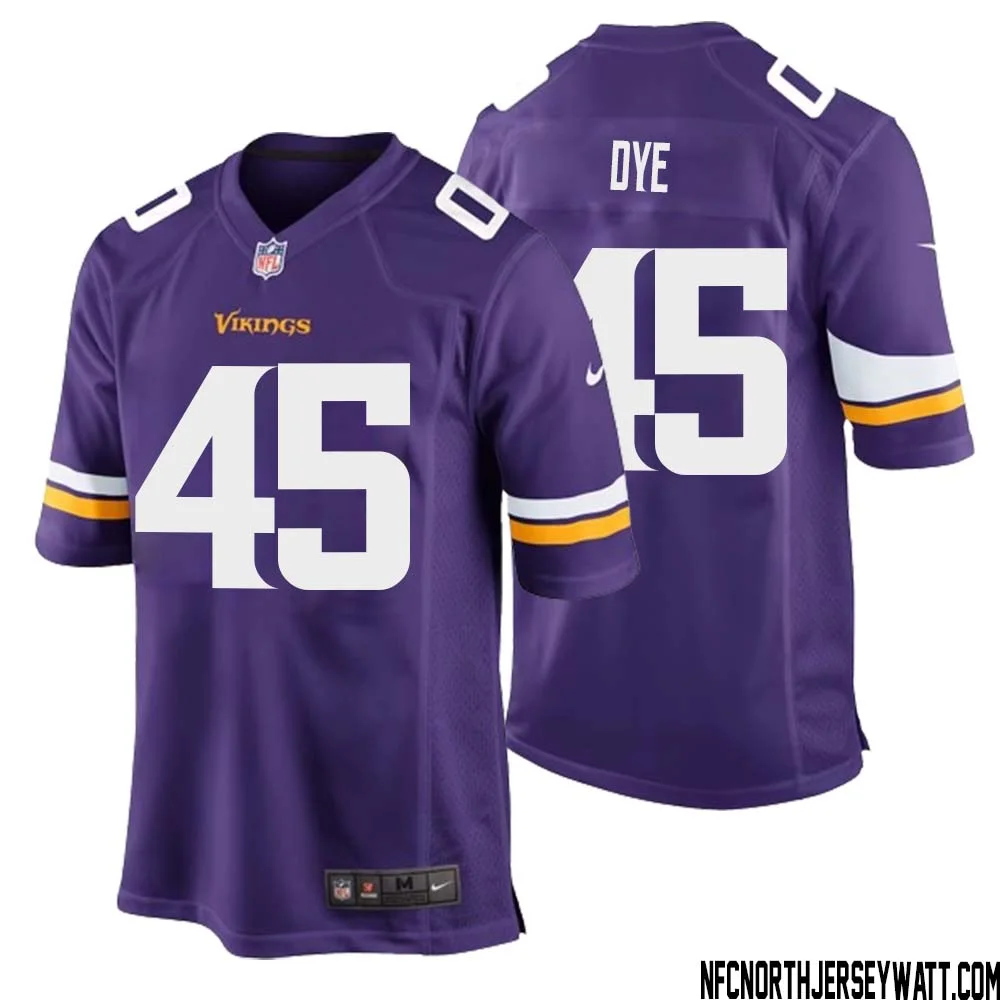 Troy Dye No 45 Minnesota Vikings Game Jersey Court Purple for Mens
