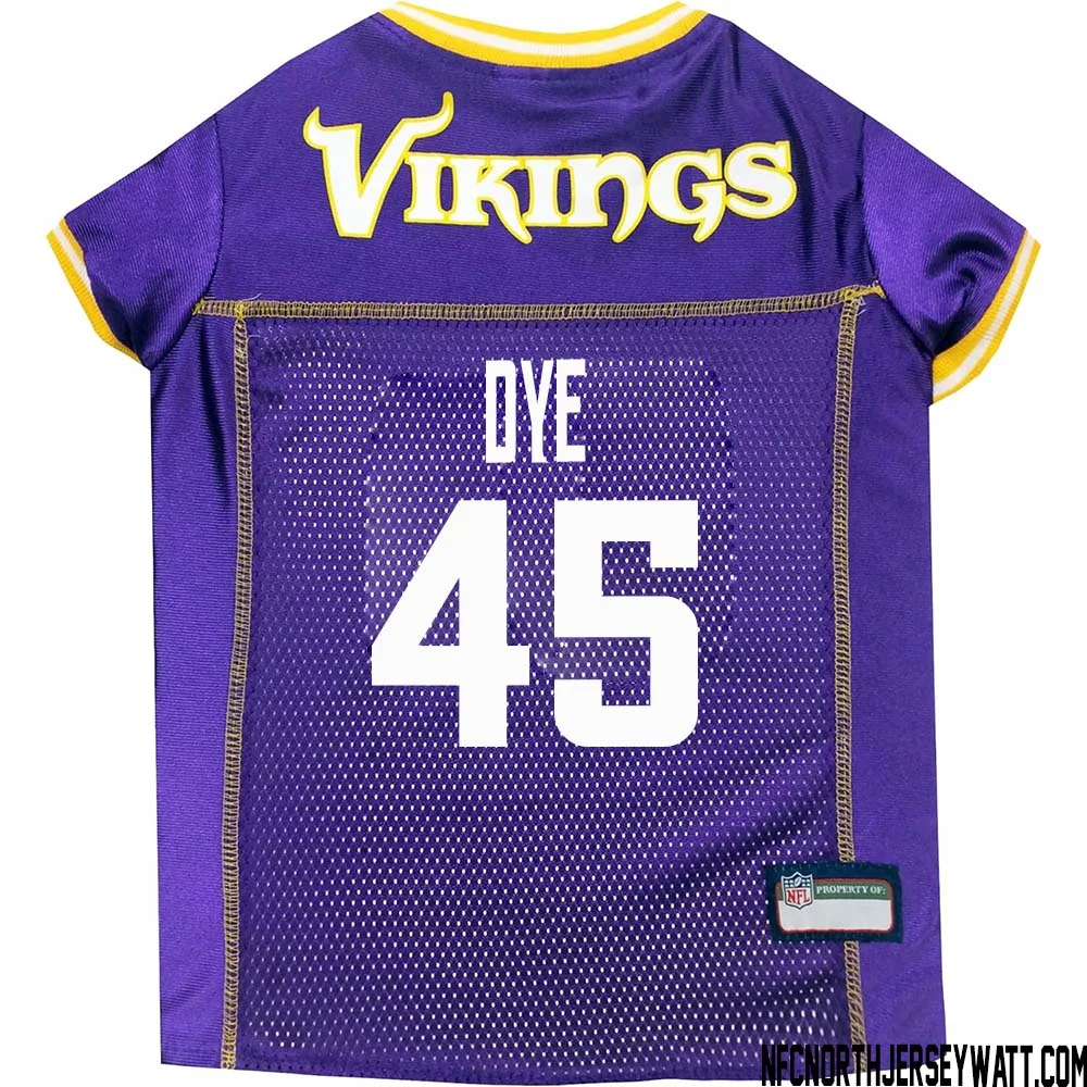 Troy Dye No 45 Purple Minnesota Vikings Dog Jersey 1