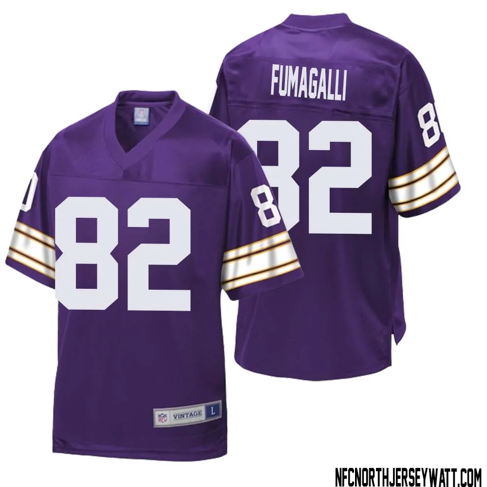 Troy Fumagalli No 82 Men NFL Pro Line Purple Minnesota Vikings Retired Player Replica Jersey