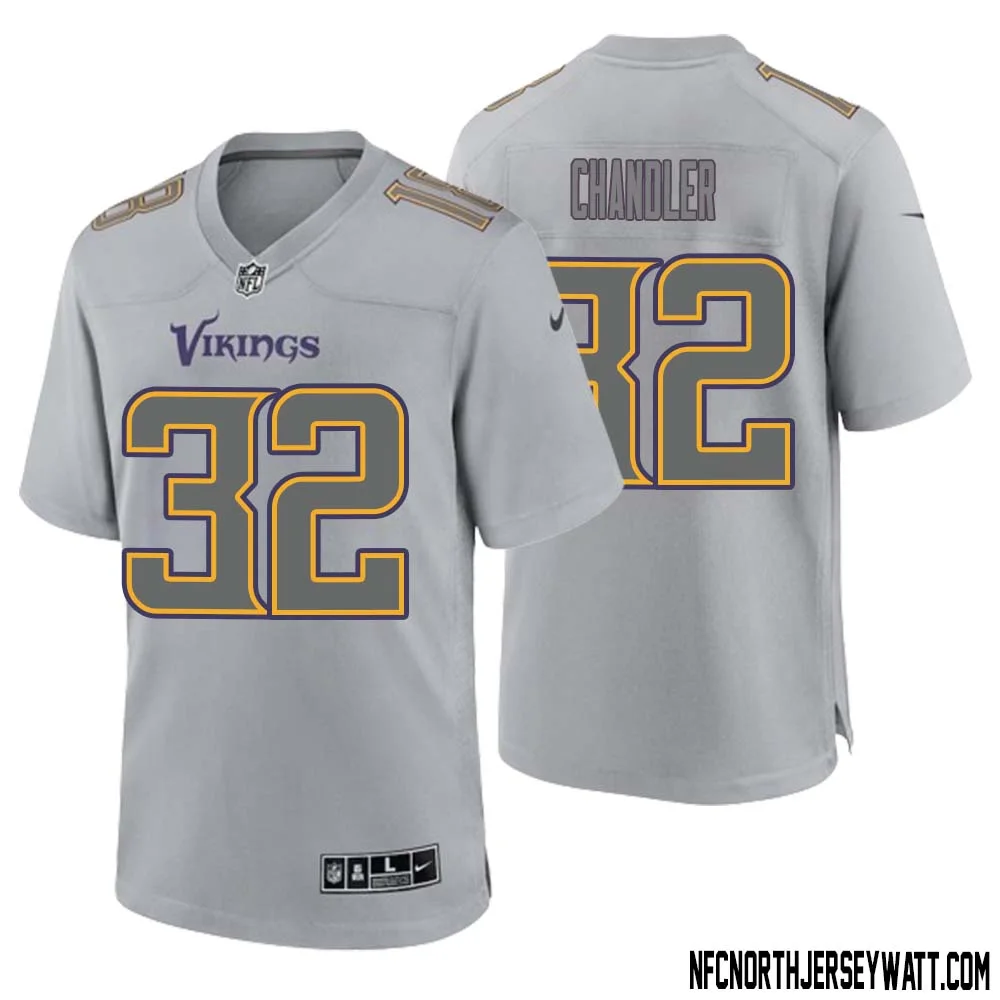 Ty Chandler No 32 Men Gray Minnesota Vikings Atmosphere Fashion Game Jersey