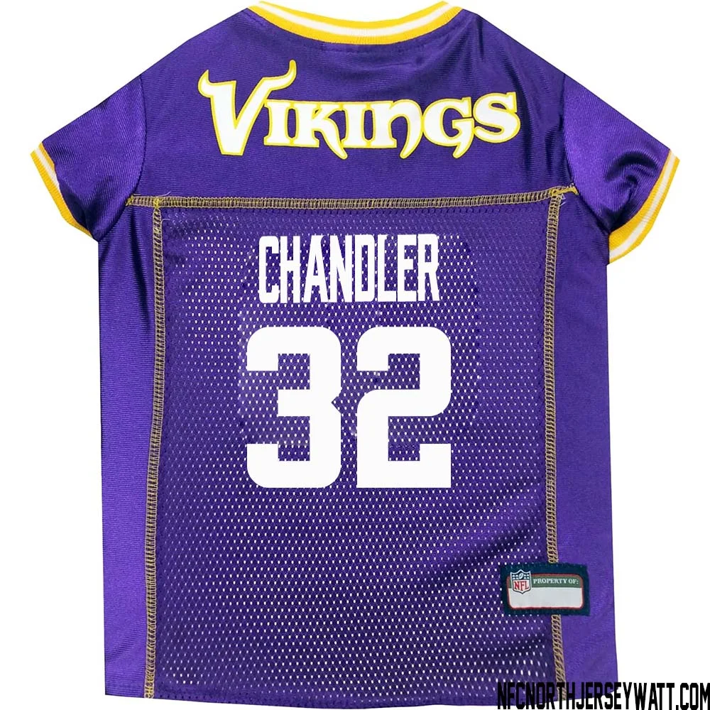 Ty Chandler No 32 Purple Minnesota Vikings Dog Jersey 1