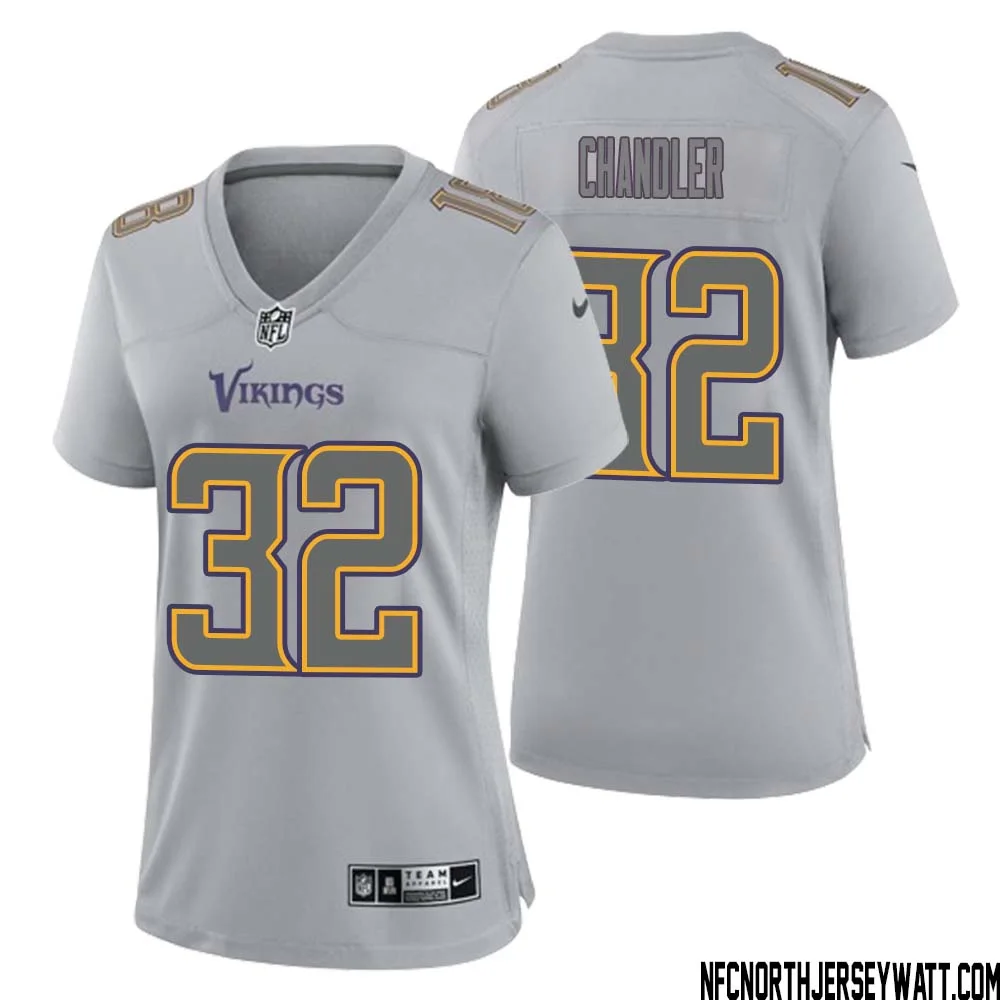 Ty Chandler No 32 Women Gray Minnesota Vikings Atmosphere Fashion Game Jersey 1