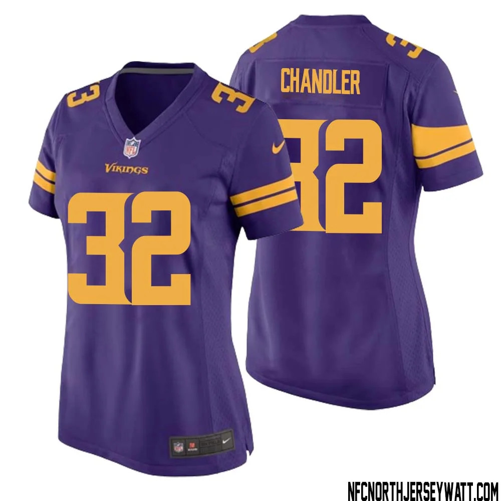 Ty Chandler No 32 Women Purple Minnesota Vikings Alternate Game Jersey