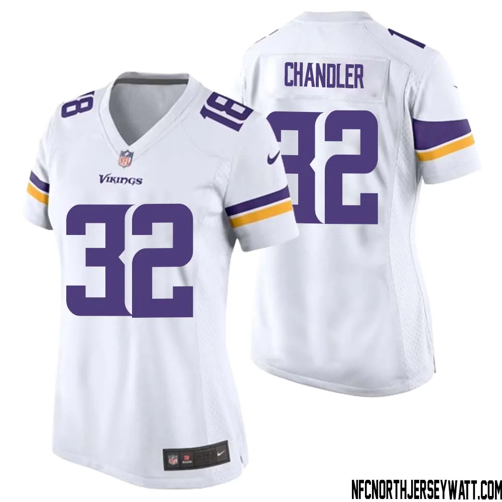 Ty Chandler No 32 Women White Minnesota Vikings Game Player Away Jersey 1