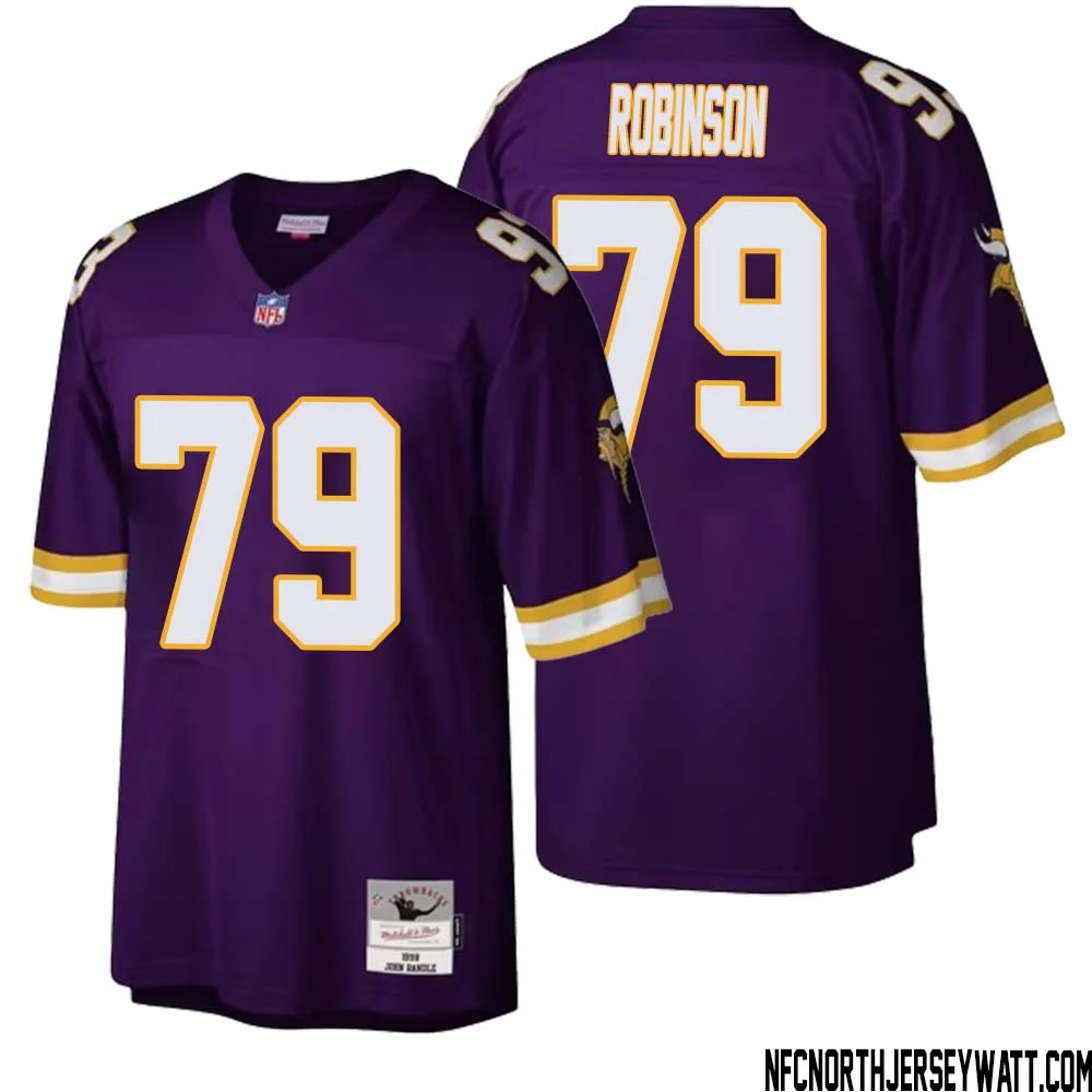 Tyrese Robinson No 79 Men Mitchell Ness Purple Minnesota Vikings Legacy Replica Jersey