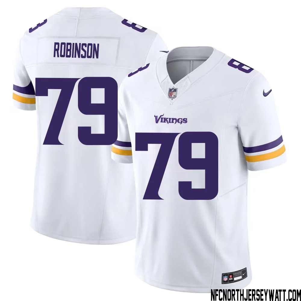 Tyrese Robinson No 79 Men White Minnesota Vikings Vapor F.U.S.E. Limited Jersey 1