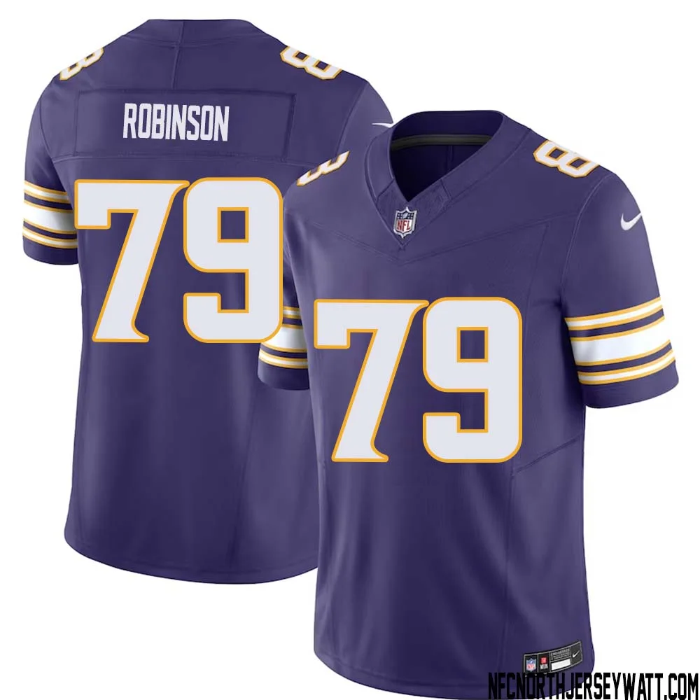 Tyrese Robinson No 79 Mens Purple Minnesota Vikings Vapor F.U.S.E. Limited Jersey