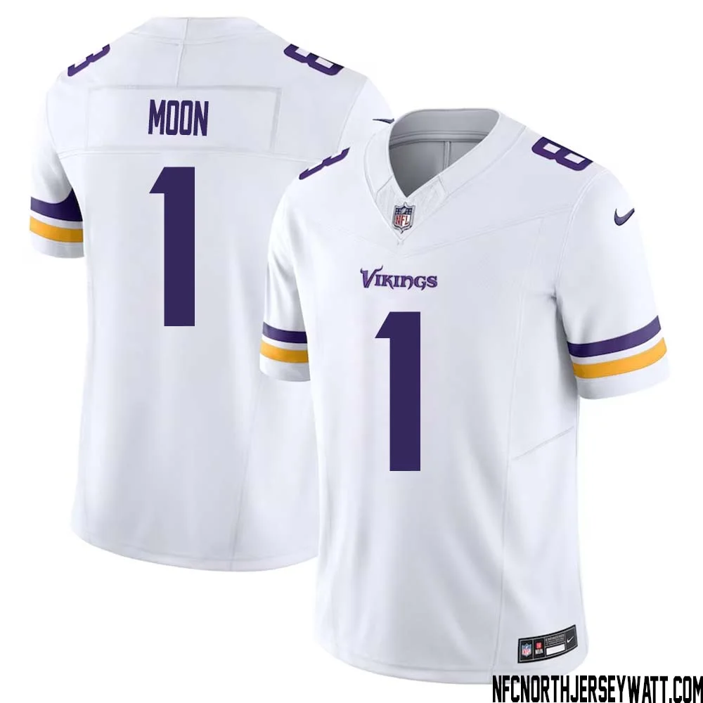 Warren Moon No 1 Men White Minnesota Vikings Vapor F.U.S.E. Limited Jersey 1