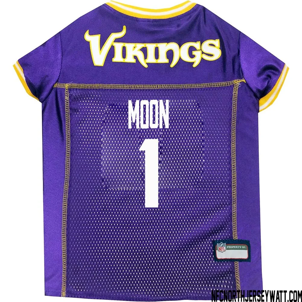Warren Moon No 1 Purple Minnesota Vikings Dog Jersey