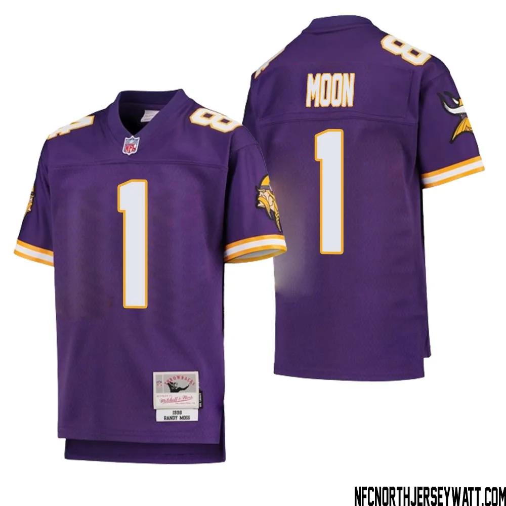 Warren Moon No 1 Youth Mitchell Ness Purple Minnesota Vikings 1998 Legacy Retired Player Jersey 1