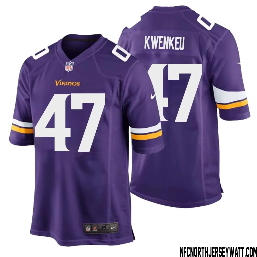 William Kwenkeu No 47 Minnesota Vikings Game Jersey Court Purple for Mens