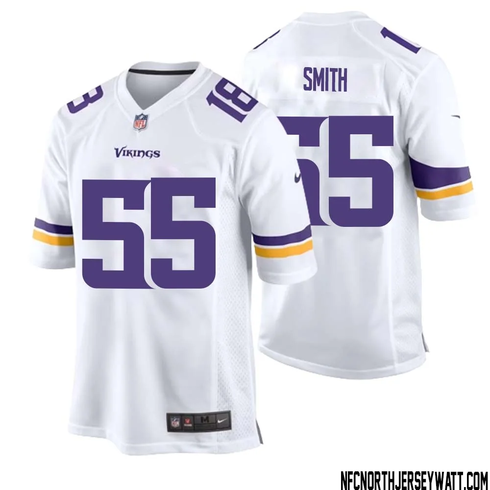 ZaDarius Smith No 55 Men White Minnesota Vikings Game Player Away Jersey 1