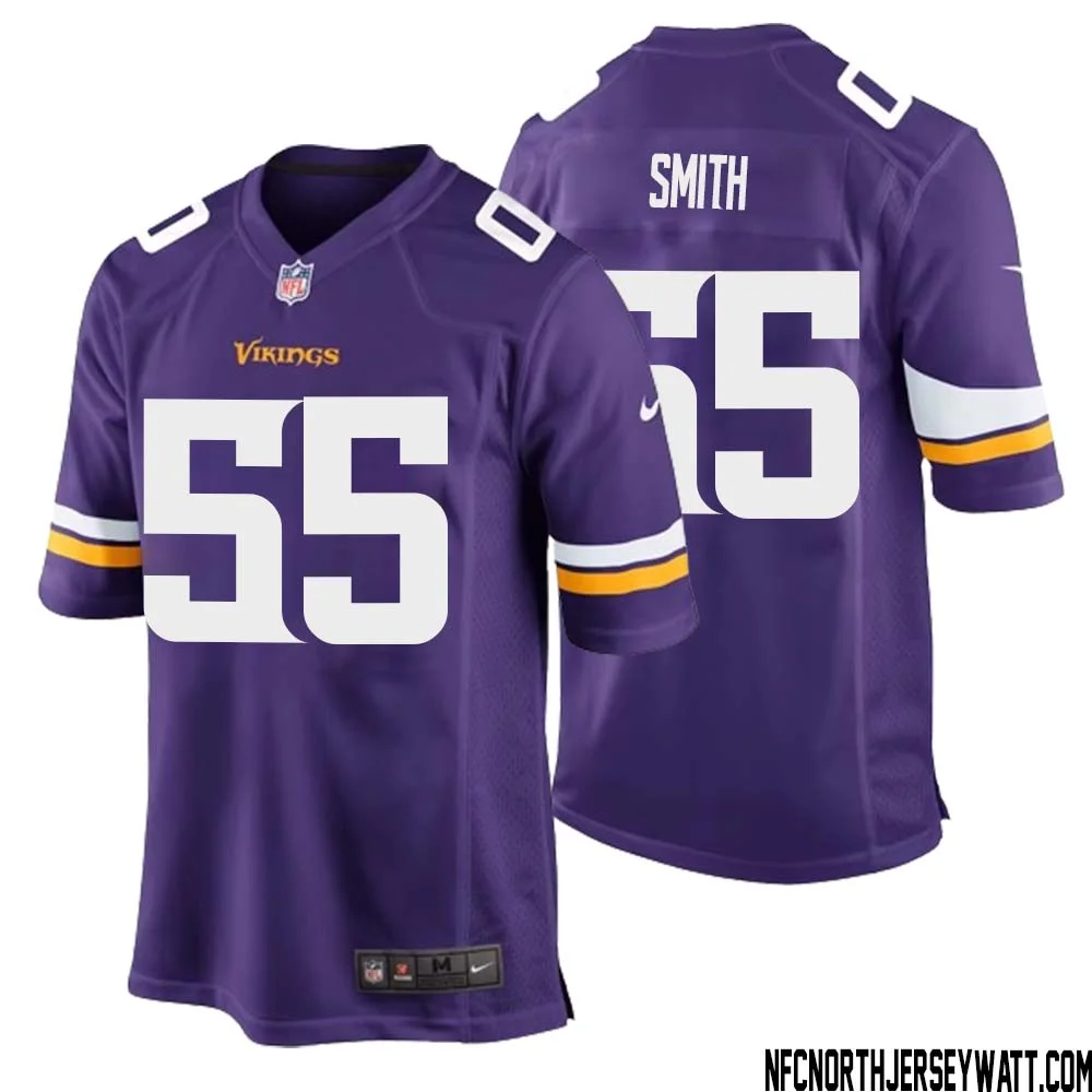 ZaDarius Smith No 55 Minnesota Vikings Game Jersey Court Purple for Mens 1