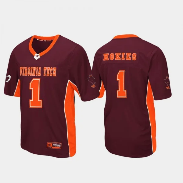 Youth's Virginia Tech Hokies Custom Maroon Max Power Football Jersey -