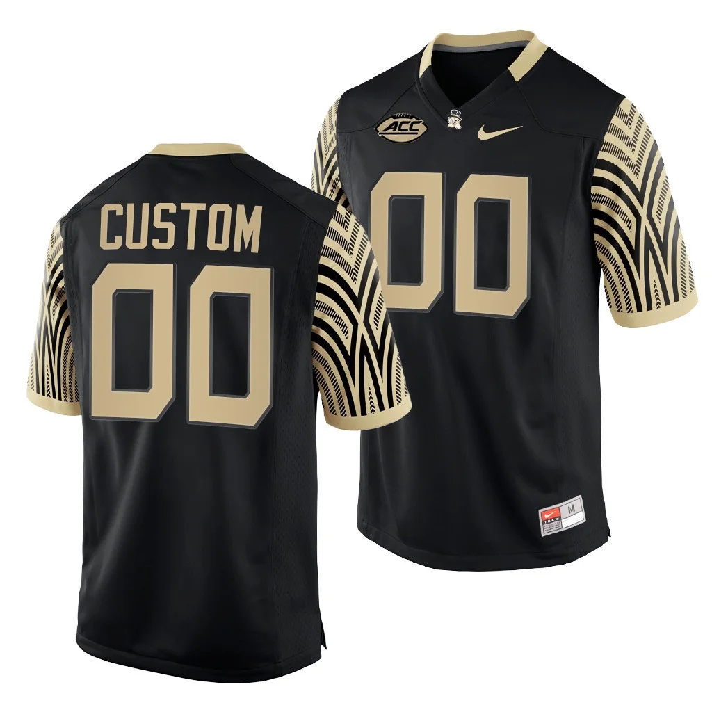 Youth's Wake Forest Demon Deacons Custom 00 Black 2021-22 College Football Jersey -