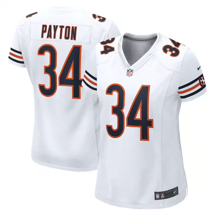 Walter Payton Jersey, White Woman's, Retired Player Jersey -