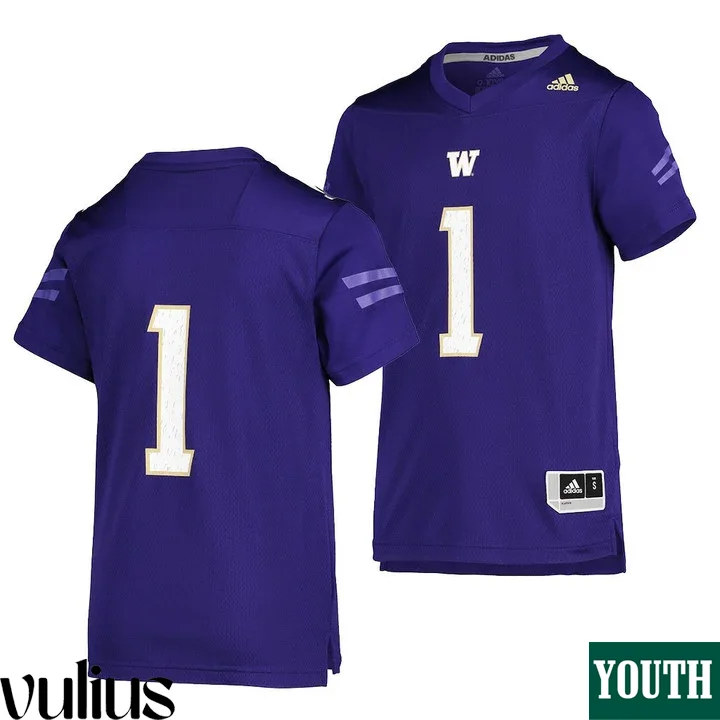 Washington Huskies Custom Jersey, Purple Youth's, College Football Premier Jersey Stitched -