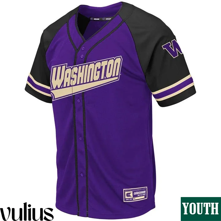 Washington Huskies Custom Jersey, Purple Youth's, Custom Game Jersey Stitched -