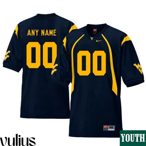 Wvu Football Jersey Custom, Navy Youth's, Customized College Football Jersey -