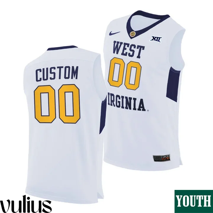 Wvu Football Jersey Custom, White Youth's, White 2020-21 Home Jersey -